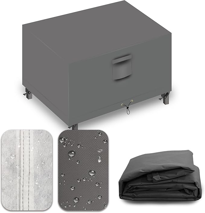 Heavy Duty Patio Furniture Covers Waterproof, 600D Outdoor Furniture Cover Waterproof for Sectional Sofa Couch, Outdoor Dining Table and Chair Set Covers 74''L x 47''W x 28''H, Grey