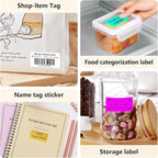 1x2 inch Blank Removable Freezer Labels Printable Rectangle Stickers 500PCS Water Oil Resistant with Perforation Line for Food Containers Jars Pantry Organization, Fluorescent Purple