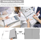 Clipboard with Storage,Heavy Duty Clip Boards 8.5x11 with 2 Storage Case,Clear Visible Top Panel Storage Clipboards,Side Opening Clip Boards,Nursing Clipboard Folder Case for Office Supplies-Gray