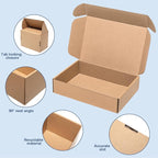 Shipping Boxes 9x6x2" 25 Pack - Brown Corrugated Cardboard Mailing Box for Small Business, Kraft Medium Literature Mailer Packaging Supplies
