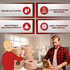 XFasten Water Activated Tape Brown with Reinforced Fiberglass Backing 2.75-Inch x 375-Feet (8-Pack, 3000ft Total) Water Activated Gummed Paper Tape Brown Kraft Paper Packaging Roll for Moving Boxes