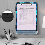 Clipboard with Storage,Storage Clipboard with Pen Holder,Heavy Duty Plastic Storage Clipboard with Low Profile Clip, Clipboard Folder, Teacher Must Haves, Office Supplies,Blue Flowers