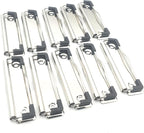 Shuokecrafts10 Pack Metal Clipboard Clips with Rubber Grips and Hanging Hole (10cm with Rubber Grip)