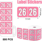 500 Pcs 2026 Year Stickers, Waterproof File Folder Labels, Self-Adhesive Rectangle Tabs for End Folders and Envelopes, Number Tabs, Office and Home Supplies (Pink)