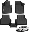 AIPOIL® Floor Mats for 2012-2018 Volkswagen Jetta Fits 1st & 2nd Row TPE All Weather Anti-Slip Floor Liners Full Set Custom VW Jetta Car Mats Accessories, Black