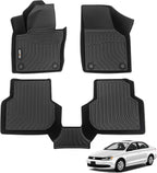 AIPOIL® Floor Mats for 2012-2018 Volkswagen Jetta Fits 1st & 2nd Row TPE All Weather Anti-Slip Floor Liners Full Set Custom VW Jetta Car Mats Accessories, Black