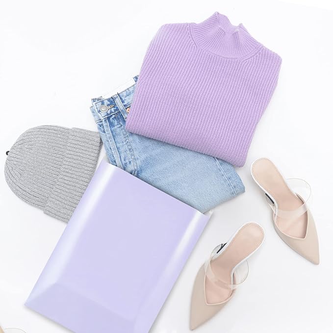 Metronic Large Poly Mailers 14.5x19 50PC, Waterproof Shipping Bags for Clothing, Tear-resistant Mailers Poly Bags for Small Business Suppliers, Strong Ahensive Self Seal Mailing Bags in Lilac Purple