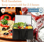 Insulated Bags for Food Delivery, XXXL Pizza Delivery Bags for Hot and Cold Food, Large Capacity Reusable Cooler Bag Keep Food Warm for Grocery Shopping and Catering, Doordash, Travel