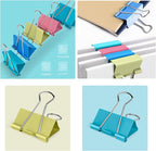Ufmarine Medium Binder Clips 1.25 inch Length, (40 Pcs) Colorful Paper Clips Medium for Office