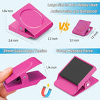 FINDMAG Pink Magnetic Clips, 2.2inch Heavy Duty, Magnetic Christmas Light Clips for Fridge, Whiteboard, Classroom, Office (Pack of 4)
