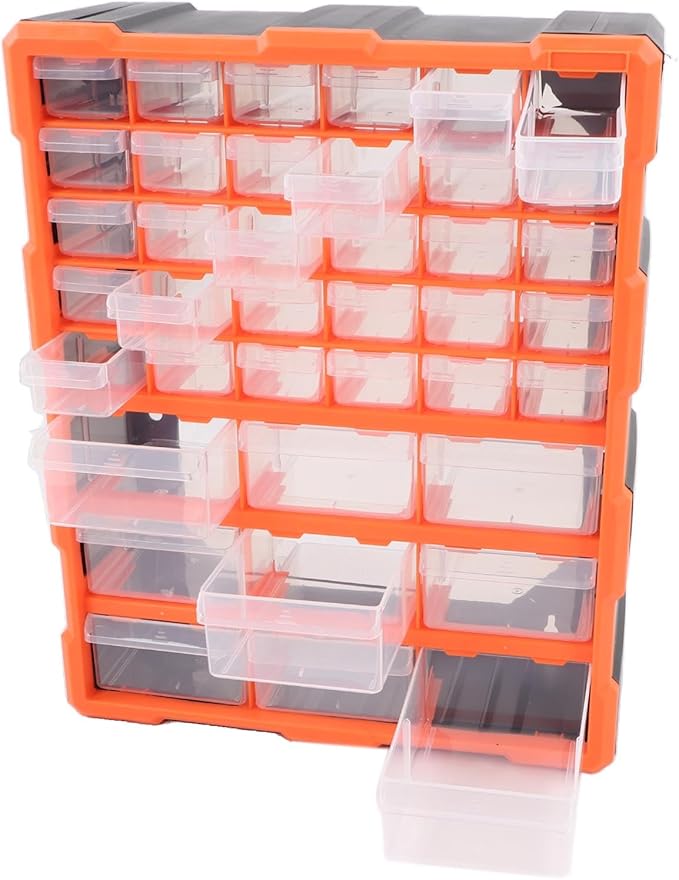 Nuts and Bolts Organizers and Storage,Parts Organizer,39 Drawer Organiser DIY Tool Bits Plastic Storage Units Workshop Screws and Small Parts Cabinet for Home Crafts