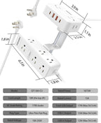 Dual Layer Desk Clamp Power Strip（White）, Desktop Edge Mount Charging Station with 13 Outlets 4 USB Ports (2 USB C), Under Desk Surge Protector(1700 Joules), 10 Ft Extension Cord for Office