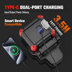 Yls 2pack LED Work Light, 2100LM Rechargeable COB Magnetic Clip on Work Light with 3 Light Modes, 270°& 180°Rotatable Portable Clamp Worklight for Car Repairs, Grilling, Camping, Emergency Use