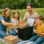 Bodaon Insulated Pizza Delivery Bag, 16" x 16" x 14" Pizza Warmer Bags for Carry Hot, Commercial Delivery Bag, Food Warmers for Parties, Pizza Pack Insulation, Pizza Carrier, Black, 1-Pack