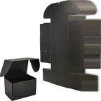 6x4x4 inches Small Shipping Boxes Set of 25 - Black Mailer Corrugated Cardboard Boxes for Shipping Packaging Mailing Products