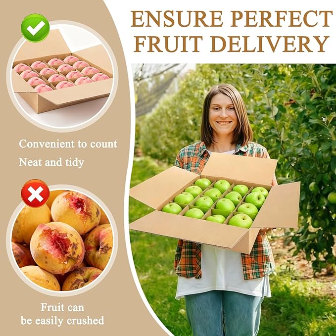 10 Set Moving Box Divider Kits, Short Cardboard Packing Dividers for Separating Fruit, Kraft Paper Box Inserts board Safe Shipping Supplies for Glass