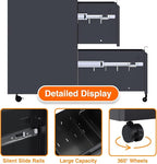 Aobabo 2 Drawer File Cabinet, Metal Filing Cabinet with Lock for Office Legal/Letter Size, Black, Fully Assembled Except Wheels