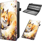 Car Registration and Insurance Holder, Leather Car Glove Box Organizer, Cool Car Accessories for ID, Driver's License Cards & Essential Document,business cards,Men&Women,Watercolor Foxs