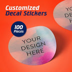 100 Custom Vinyl Stickers - Upload Your own Image, Text, Design, Logo - Personalized Logo Labels for Handmade, Packaging, Bottle, Jars, Candle, Brand Stickers (Rose, 2x2)