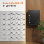 XDeer 60-Key Biometric Lock Box, Wall Mount with Anti-Theft Key Slot and Combo Lock for Hotels & Offices