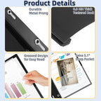 HAUTOCO 5 Pack Plastic Report Covers with 3 Prongs Fasteners Clear Front Resume Portfolio Folder for 8.5x11 Letter Size Paper, Presentation Document Report Cover for School Office Business, Black