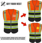 BeautyWill Custom Logo Safety Vest Class2 High Visibility Reflective Vest Breathable Construction Vest