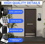 Key Lock Box, 12-Digit Code, Weatherproof Wall Mount, Large Capacity 5-8 Keys, Aluminum Alloy (Silver, 3.58 * 2.24 * 5.28IN)