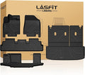 LASFIT Floor Mats & Cargo Mat for Nissan Pathfinder 2025 2024 2023 2022 Fit 7/8-Seater, All Weather TPE Custom Fit Durable Floor Liners for Pathfinder SV/SL/Platinum Car Mats & Trunk Mats, Black