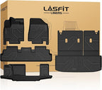 LASFIT Floor Mats & Cargo Mat for Nissan Pathfinder 2025 2024 2023 2022 Fit 7/8-Seater, All Weather TPE Custom Fit Durable Floor Liners for Pathfinder SV/SL/Platinum Car Mats & Trunk Mats, Black