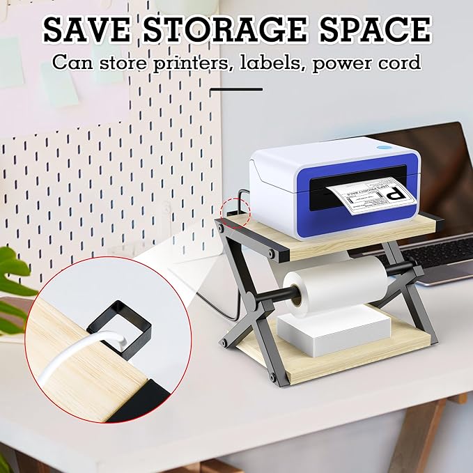 Alyoen Label Holder for Rolls and Fan-Fold Labels, Shipping Thermal Label Holder for Thermal Printer, Desktop Label Printer Accessory Supplies for Home, Office, Small Business