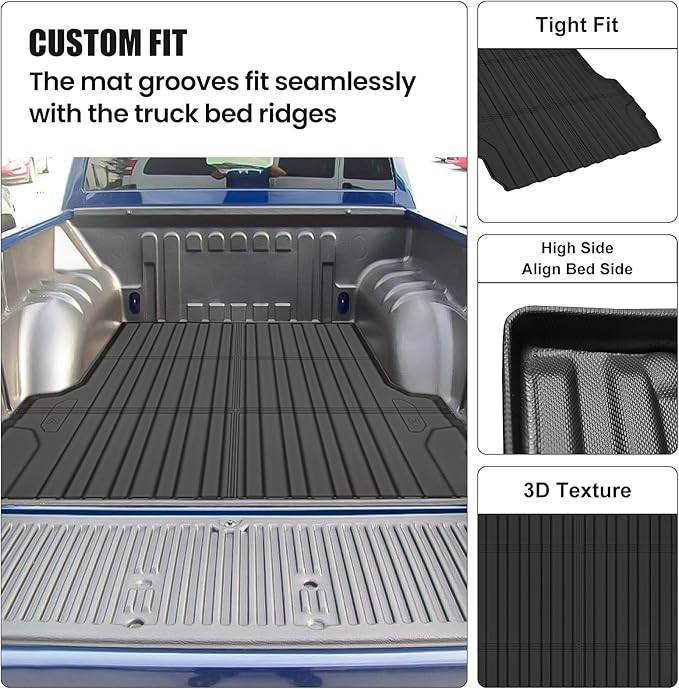 AUXKO All Weather Truck Bed Mat for Chevrolet Chevy Colorado & GMC Canyon 2026 2025 2024 2023 5FT Bed Vehicle Cargo Liner Colorado Canyon Accessory