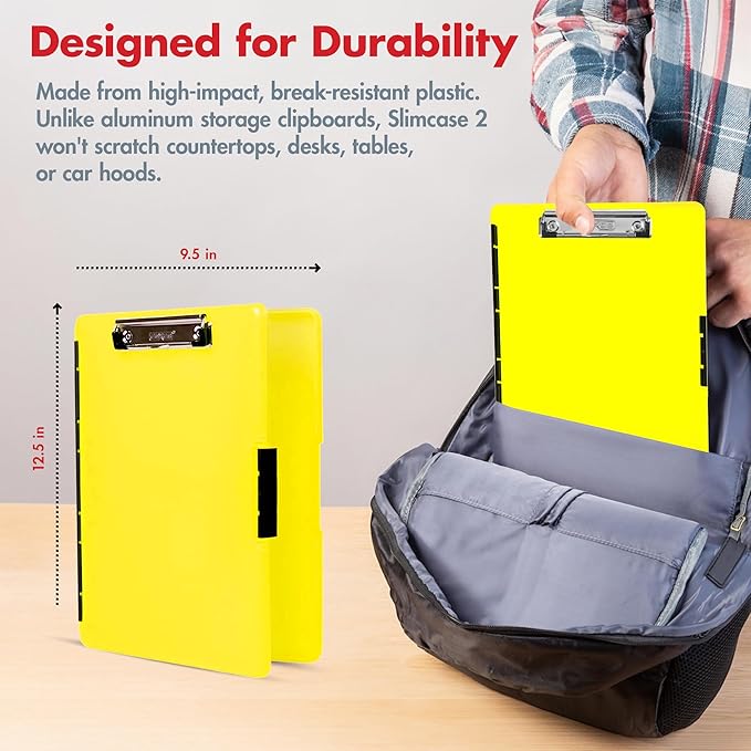Dexas Slimcase 2 Plastic Clipboard with Storage and Side Opening