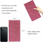 2Pack Leather Car Registration and Insurance Card Holder, Car Document Holder for Cards License with Magnetic Shut (Glitter Purple)