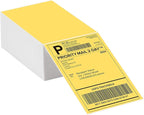 4"x6" Yellow Direct Thermal Labels, 500 Fanfold Shipping & Address Label Paper, Self-Adhesive Stickers for Thermal Printer, 1 Stack