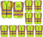 BeautyWill Custom Safety Vest Logo Class 2 High Visibility Reflevtive Vest Outdoor Protective Workwear