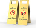 2-Pack No Parking Sign, stainless steel,24 Inch Height, Double Sided A-Shaped Frame No Parking Sign, Folding No Parking Signs for Outside, Lawn, Driveway, Garage, Yard, Fire Lane