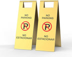 2-Pack No Parking Sign, stainless steel,24 Inch Height, Double Sided A-Shaped Frame No Parking Sign, Folding No Parking Signs for Outside, Lawn, Driveway, Garage, Yard, Fire Lane