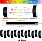 1200 Pcs Plastic Paper Wristbands for Events Neon Color Wrist Bands Concert Identification Wristbands Paper Bracelets Wristbands Party Hand Bands (Black)