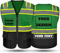 Safety Vest Reflective High Visibility with 5 Pockets ＆Zipper Class 2 Adult Unisex Construction Security Workwear