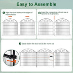 SUNLAX 10 Panels Garden Fence 24ft(L) x 32in(H) Fencing Tall for Yard Dog Pet Fence No Dig Temporary Fence Barrier for Outdoor Patio with Gate
