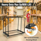 Steel Panel Truck, Drywall Cart w/ 5” PU Swivel Wheels, Heavy-Duty Panel Dolly Cart w/ 1800 LBS Capacity, for Handling Wall Panel/Lumber/Folding Table/Sheetrock