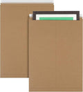 Natural Brown Kraft Rigid Mailers, 18 x 24 Inches. Pack of 5 Paperboard Envelopes. Sturdy Stay Flat Mailers with Self-Seal Closure. Recyclable Hard Envelopes for Mailing. Stayflat Mailer