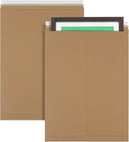 Natural Brown Kraft Rigid Mailers, 18 x 24 Inches. Pack of 5 Paperboard Envelopes. Sturdy Stay Flat Mailers with Self-Seal Closure. Recyclable Hard Envelopes for Mailing. Stayflat Mailer