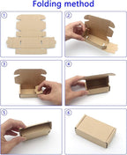 Ellbest 50 Pack Kraft Paper Boxes, Foldable Rectangular Paper Box Packing Box for shipping, Storaging Small items, Brown, 3.62 x 1.98 x 1.02 inches