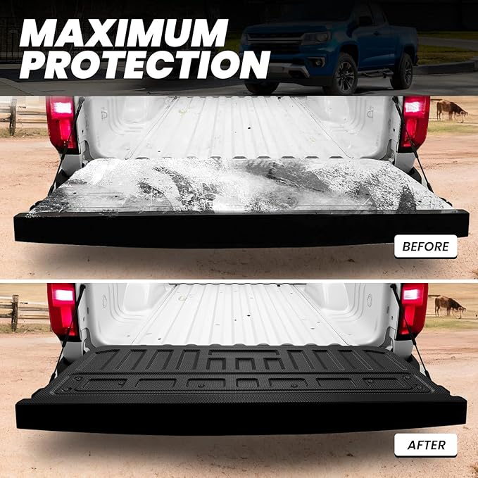 LASFIT Truck Tailgate Mat 2015-2022 for Chevrolet Chevy Colorado & GMC Canyon, All Weather TPE Tailgate Protector Liner for Chevy Colorado/GMC Canyon Tailgate Accessories (Not Fit Drop-in Liners)