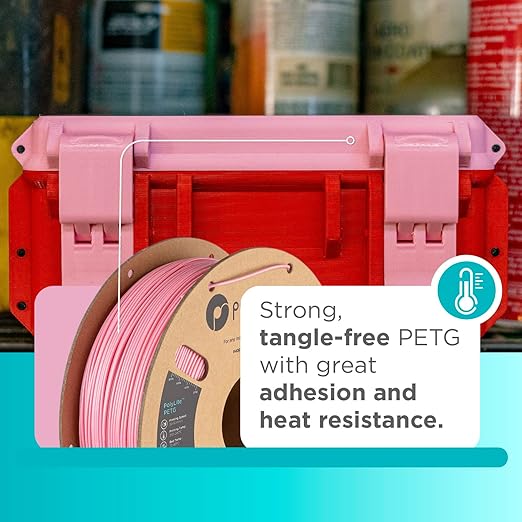 Polymaker PolyLite Pink 3D Printer PETG Filament 1.75mm 1kg, Legacy PETG Formula, +- 0.03mm Dimensional Accuracy, Reliable Everyday Filament, Strong Layer Bonding, Compatible with Most 3D Printers