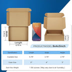 Famagic 12 Pack 6x4x3 Inch Small Shipping Boxes - Brown Corrugated Cardboard Mailer Packing Boxes for Small Business Mailing Boxes for Packaging, Bulk