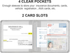 Cacturism Car Registration and Insurance Holder, Vehicle Glove Box Car Organizer Men Women Wallet Accessories Case for Cards, Essential Document, Driver License, Silver