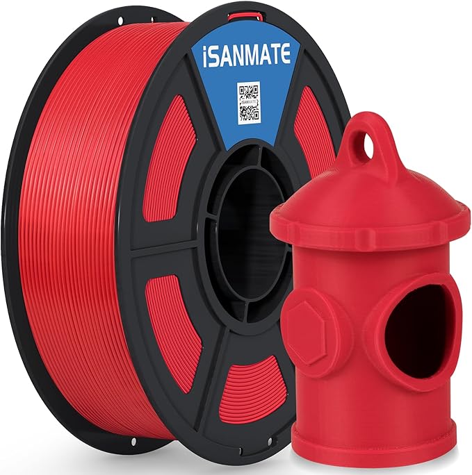 iSANMATE ASA Filament 1.75mm Red 1KG, UV & Weather Resistant 3D Printer Filament Perfect for Outdoor Functional Parts, Dimensional Accuracy +/- 0.02mm, 1kg Spool (2.2lbs)
