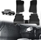TripleAliners Floor Mats All Weather Compatible with 2020-2024 2025 2026 Jeep Gladiator JT Accessories 1st & 2nd Row Full Set Floor Liners TPE Heavy Duty Custom Fit Car Mats